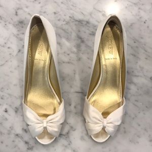JCrew (off) white open toe heels - size 9-1/2